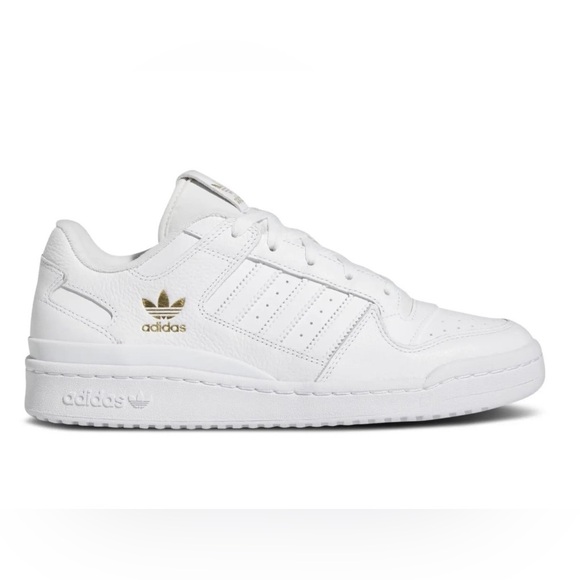 adidas Shoes - Adidas Forum Low White Gold tumbled leather sneakers size 10.5 women